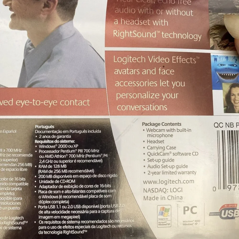 Logitech QuickCam for Notebooks Pro USB-2.0 WebCam w/Microphone 1.3MP Brand New